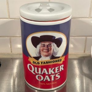 Glass Old Fashioned Quaker Oats Canister